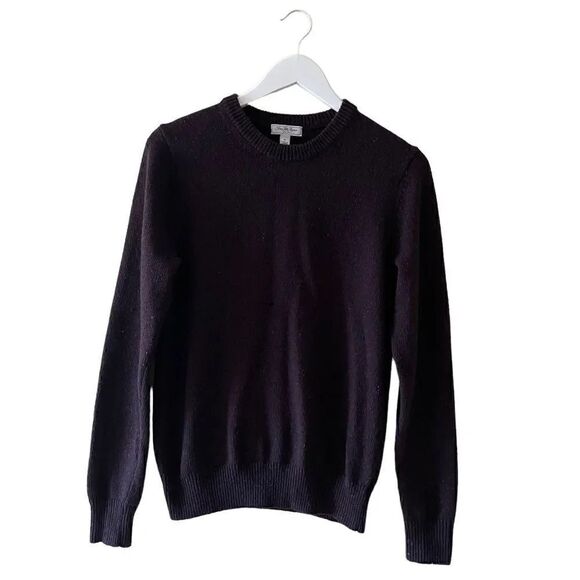 Saks Fifth Avenue Wool Blend Puple Crewneck Cozy Mens Sweater SZ S